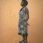 Woman with X-Patterned Dress (After Bill Traylor)